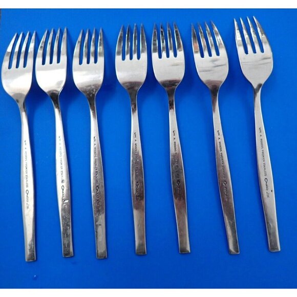 VTG "Spanada" Wm. A. Rogers Premier Stainless Oneida L.T.D. Dinner Forks MCM - Picture 2 of 3